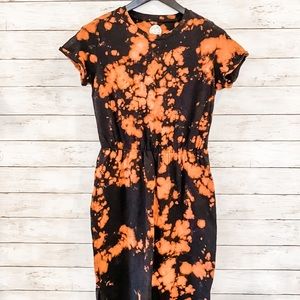 Handmade Tie Dye Gathered Waist Midi Dress